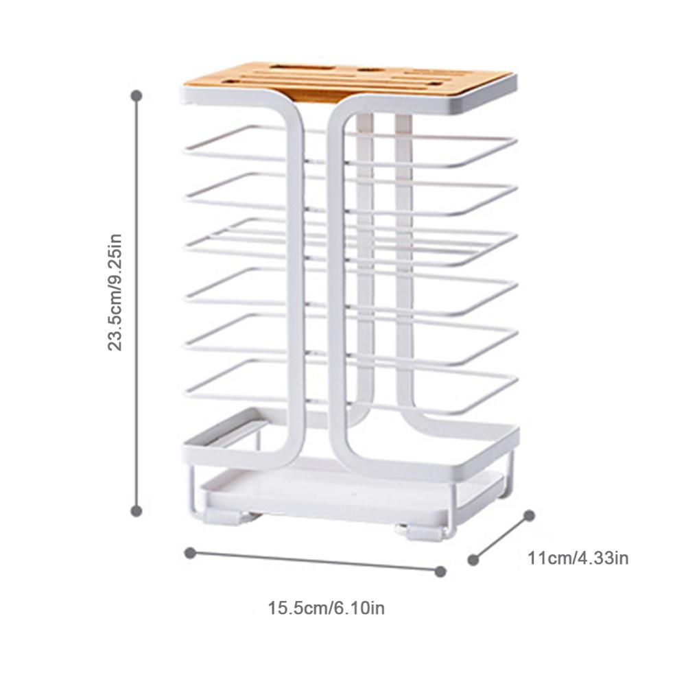 Multifunctional countertop knife storage rack Nachuan kitchen supplies iron outer frame with tray drain knife rack: Default Title