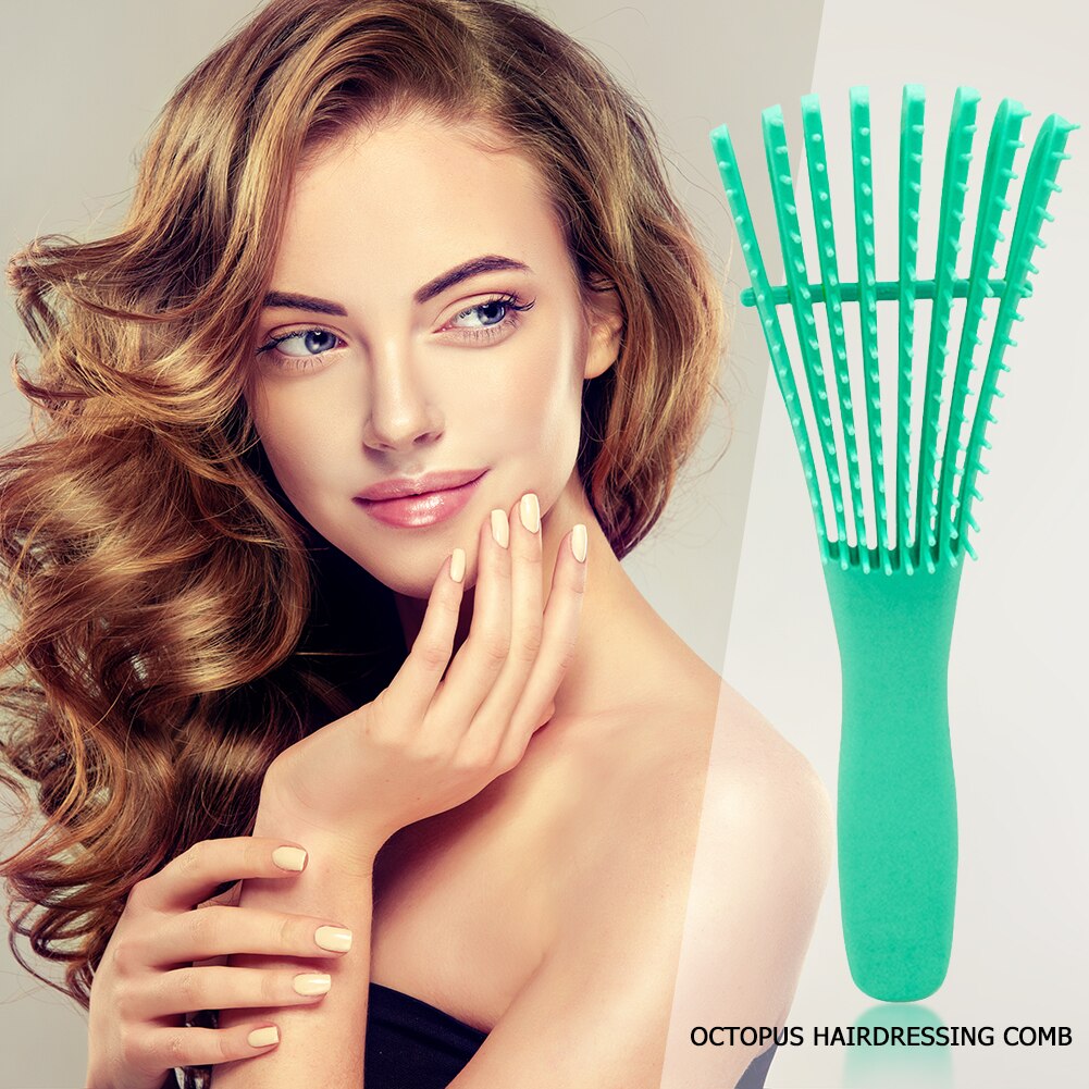 Eight-Claw Comb ABS Hair Curly Fluffy Massage Essential Octopus Ribs Comb