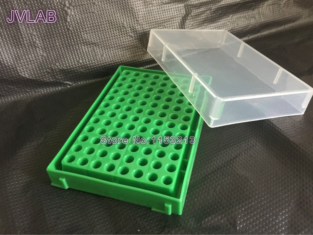 Plastic PCR Tube Box 0.2ml With 96 Holes, Laboratory Centrifuge Tube Box, Frozen Tube Storage Box, DNA Sample Tube Box 5pcs/lot