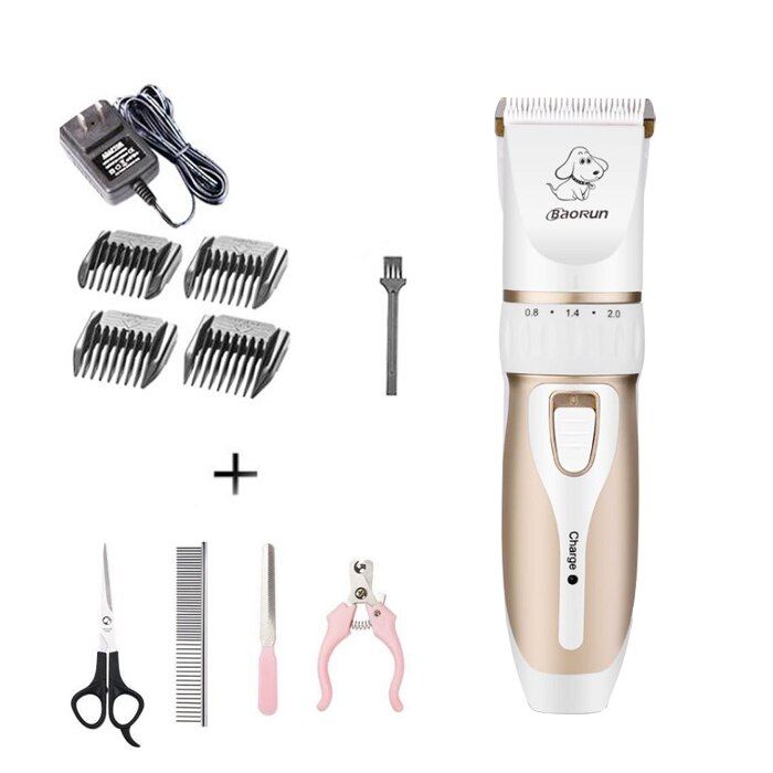 Baorun-cortadora de pelo para perros y gatos, máquina de afeitar, tijeras eléctricas, 110-240V: E