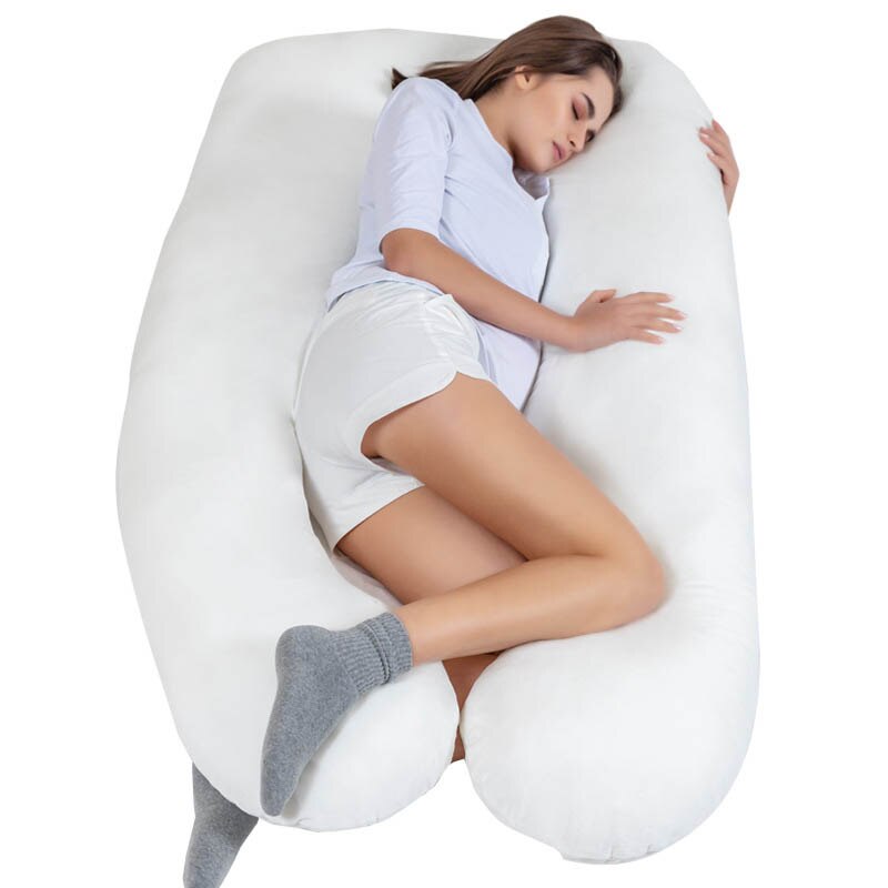 Tours complets Dos Ventre Coussin Protecteur pour Femmes De Maternité Oreiller de Lit Velours Dormeurs Latéraux Coussin Abdominal Future Maman Oreiller: white-U Shape