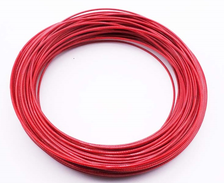 1.5mm-5mm, 3m-50m, 304 stålwirer i rustfrit stål med rødt overdækket kabel tørresnor reb surret stålwire