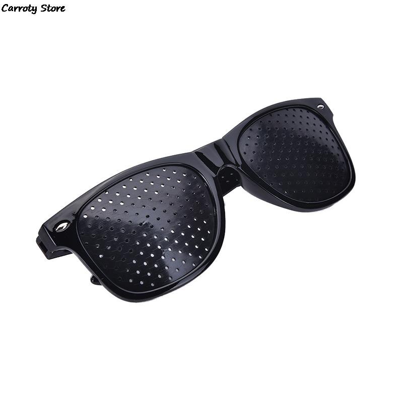 Black Unisex Vision Care Pin Hole Eyeglasses Glasses Eye Exercise Eyesight Improve Plastic And Inexpensive