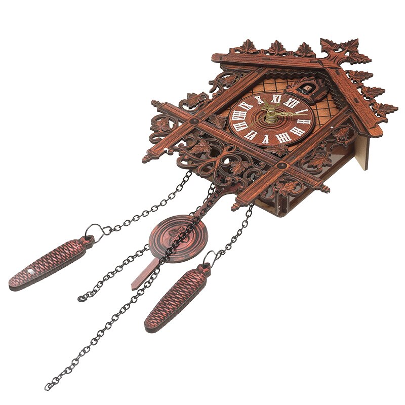 retro stil tre gjøk vegg klokke kunst veggmontert gjøk klokke romertall håndverk vegg klokke årgang hjem dekor