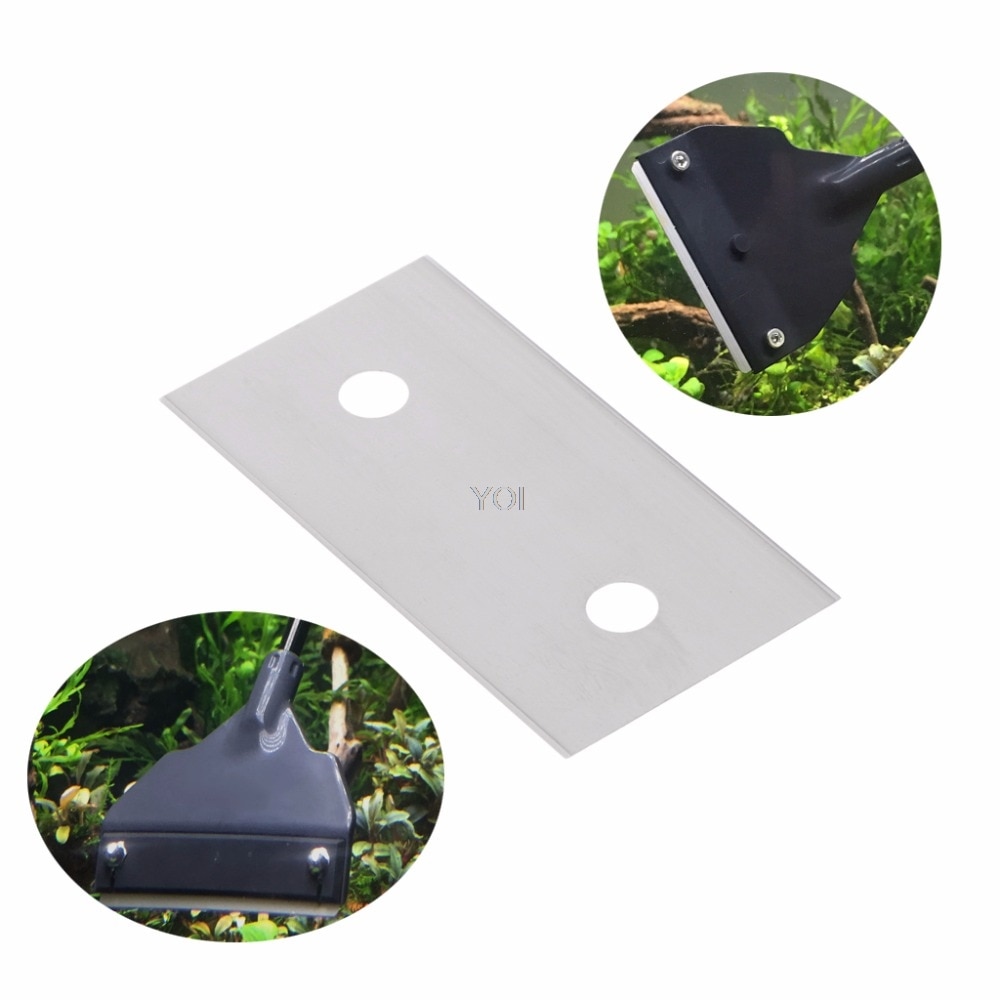 5 Stck Aquarium Glas Aquarium Edelstahl Algen Schaber Klinge Reiniger Klinge Aquarium Reinigung Werkzeuge