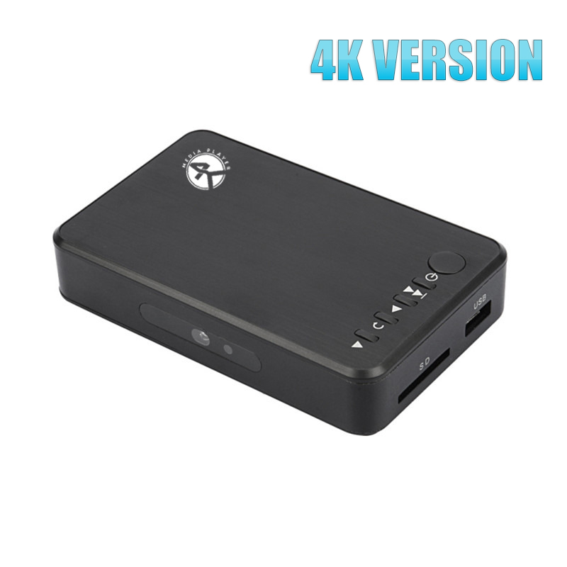 Portable Full HD Multimedia Player 4K Video Player 1080P H.264 AV/HD-MI/VGA Output USB External HDD Media Player For MKV RMVB: WHITE