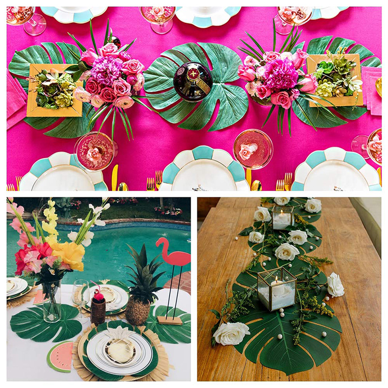 Tropisk hawaiiansk luau safari jungle strand tema fødselsdagsfest brude baby shower bryllup bord midtpunkt løber dekoration