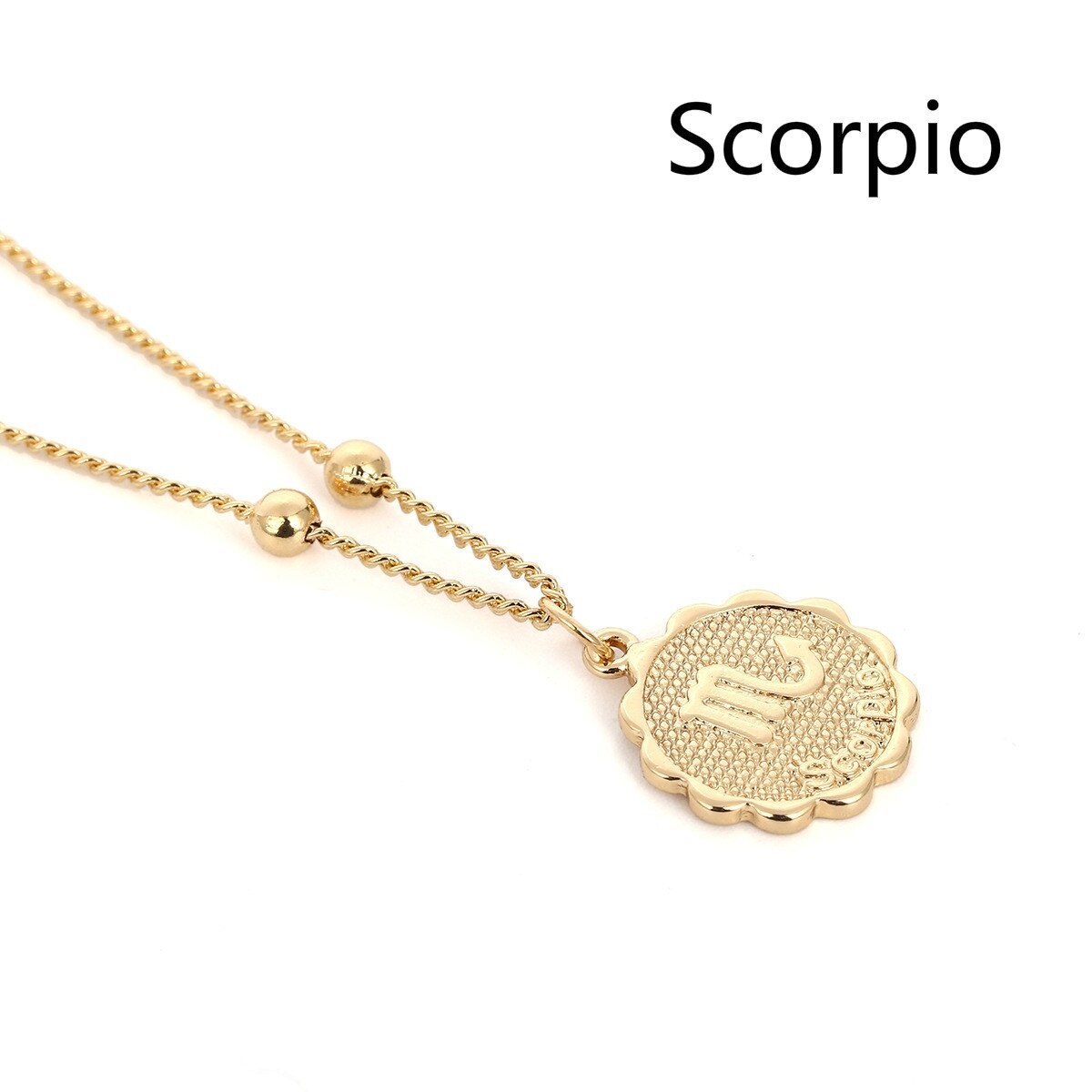 12 Constellation Necklace Zodiac Stainless Steel Coin Necklace Necklaces Pendants Jewelry: Scorpio / gold