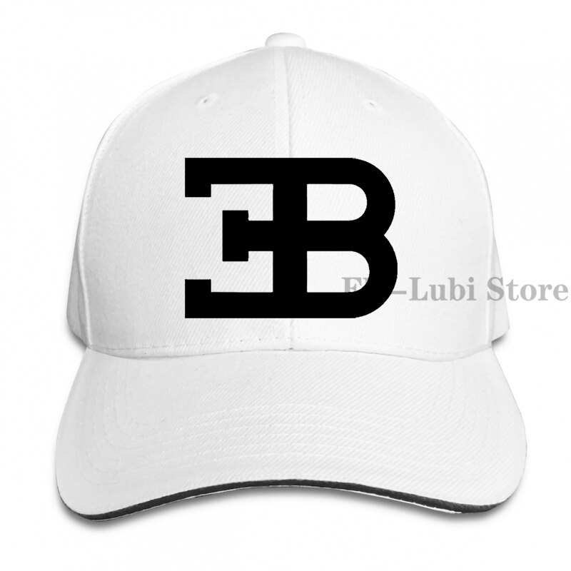 Bugatti 2 Baseball cap men women Trucker Hats adjustable cap: 1-White