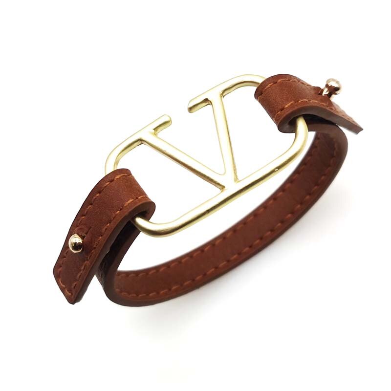 Leather Bracelet Wrap All-Match OL V Word Wide Europe Bracelet For Women Hand Jewelry