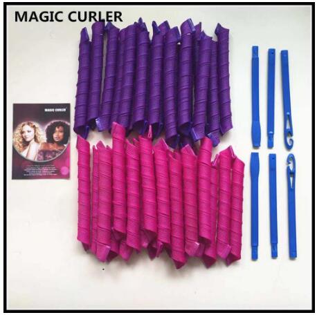 Bricolage 55cm Long bigoudis 40 pièces/ensemble rouleau magique bigoudi magique bigoudis spirale boucles Kit de coiffure