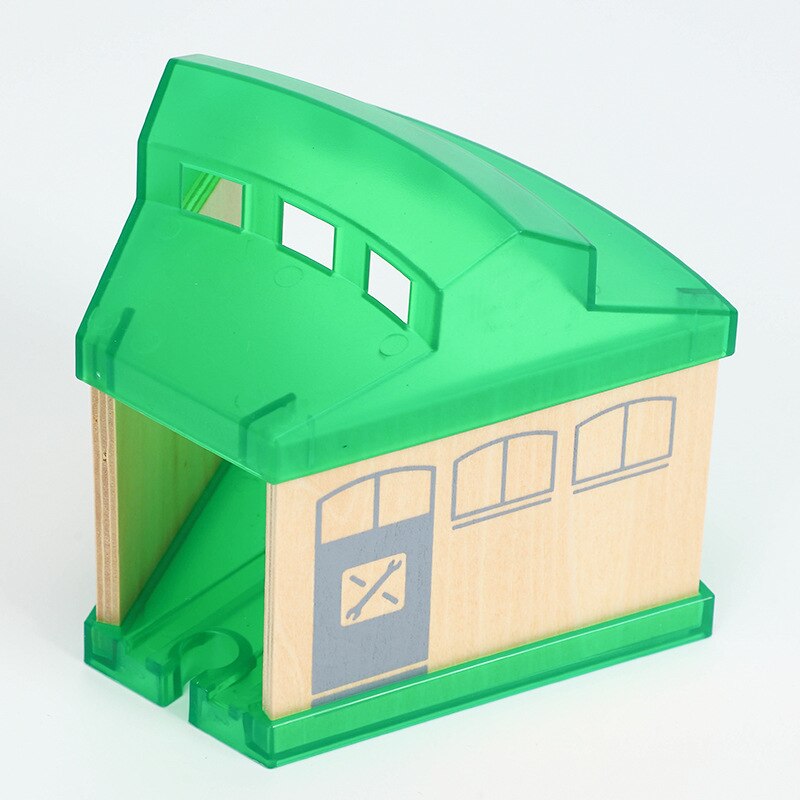 Plastic Transparante Parking Garage Compatibel Met Houten Magnetische Spoor Treintje Scène Spoor Accessoires: Light Grey