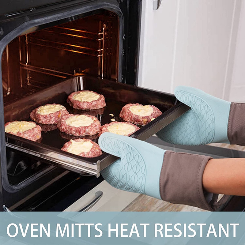 Praktische Ovenwanten Hittebestendige, Siliconen Ovenwanten, 2Pcs Waterdichte Flexibele, keuken Oven Handschoenen Voor Koken Bakken