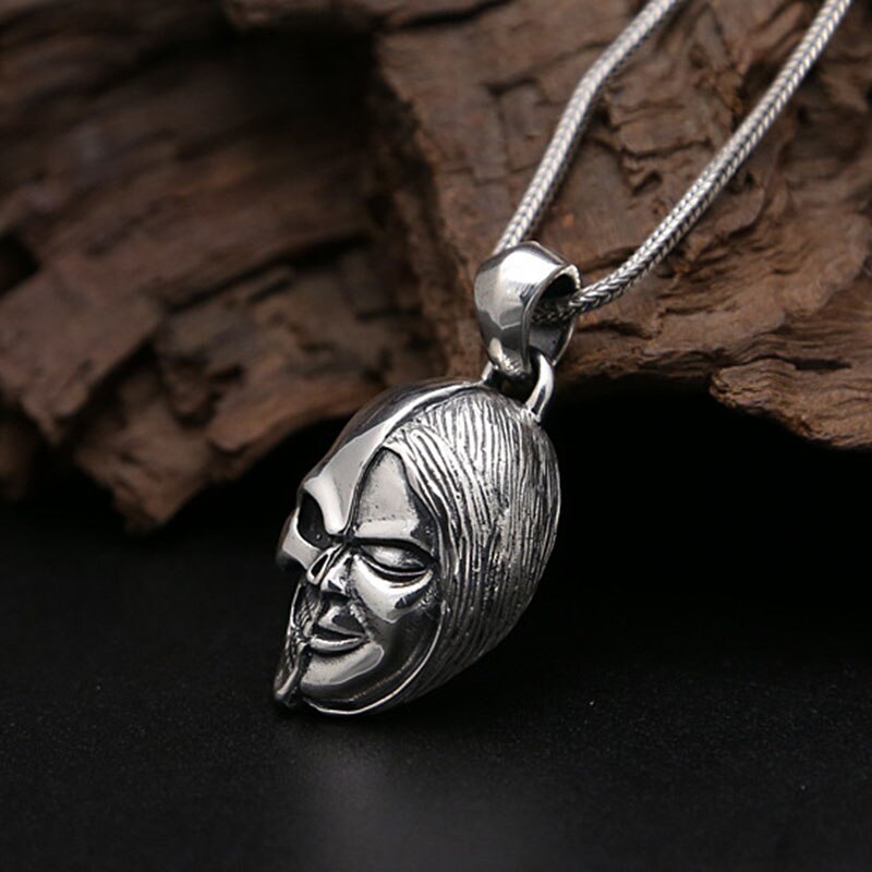 Trendy Face Skull Pendants Jewelry Retro Silver Pendants Jewelry Accessory Thai Silver Men Pendant