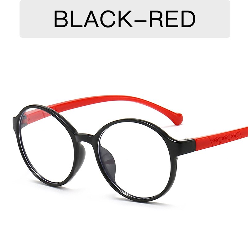 Anti-blue Light Kids Glasses Optical Frame Children Boy Girls Computer Transparent Blocking Anti Reflective Round Eyeglasses: black red