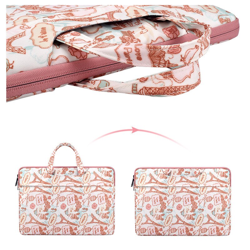 13.3/14.1/15.4inch Laptop Bag Portable Zipper File Folder for Document Bag Handbag Briefcase Kawaii Notebook Stationery Storage