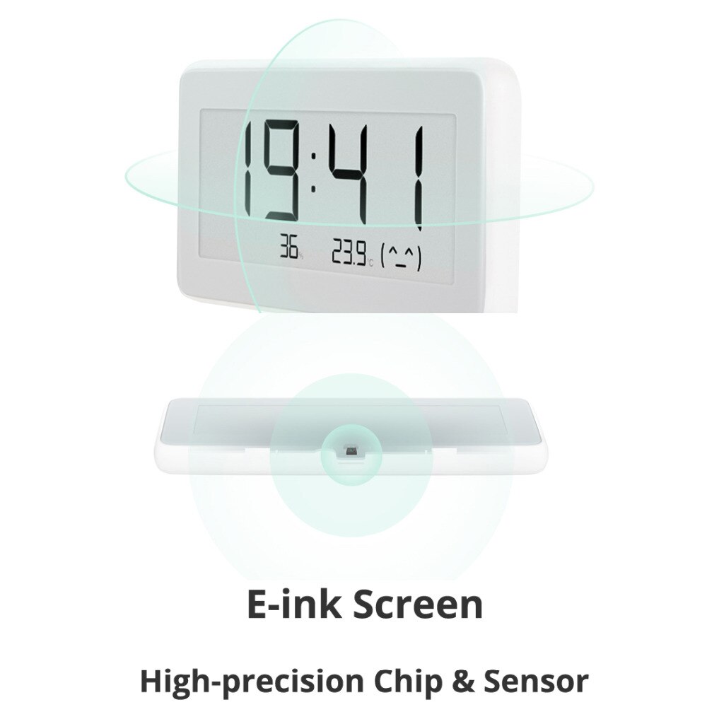 Xiaomi MIJIA BT4.0 Wireless Smart Electric Digital Clock Indoor&Outdoor Hygrometer Thermometer E-ink Temperature Measuring Tools