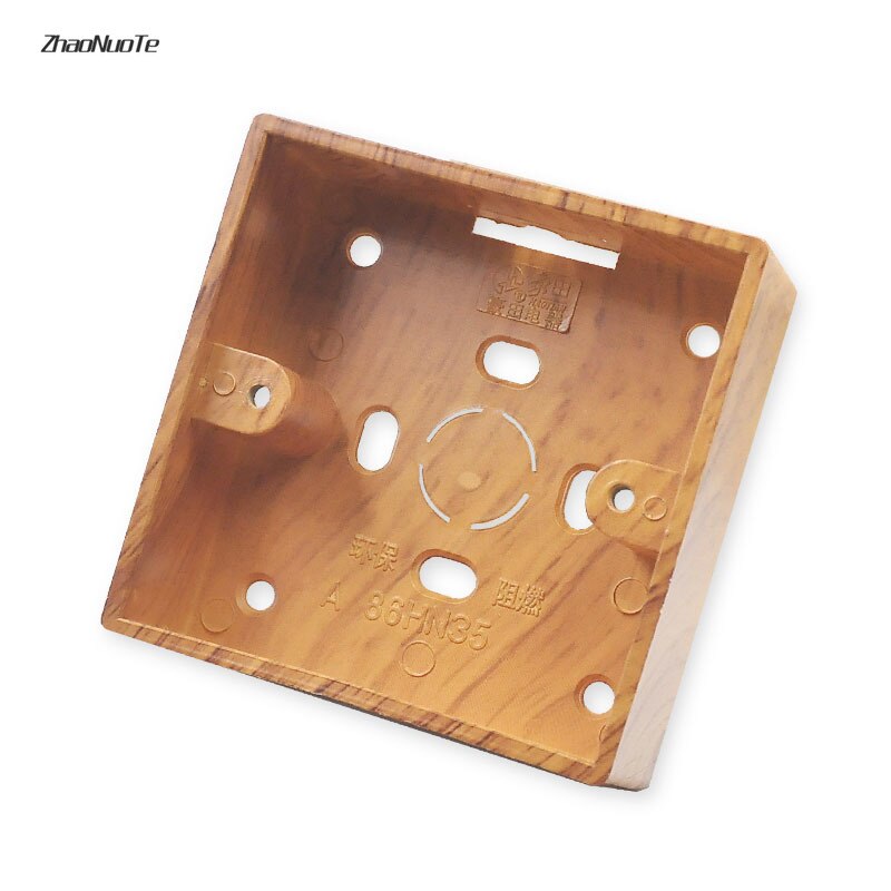 Home Improvement 86 Type Yellow Wood Grain PVC Surface Mount Junction Box Switch Socket Electronic Project Box