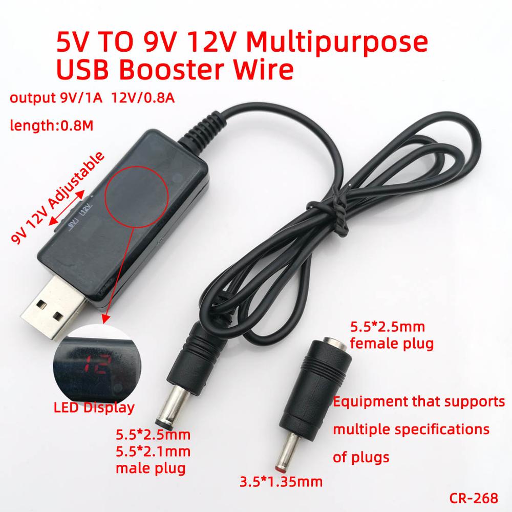 Dc 5v to 9v/12v usb  to 3.5*1.35mm 4.0*1.7 charge power boost step up kabel konverter adapter legetøj mobil strømforsyning boost wire: Multipurpose 9v 12v