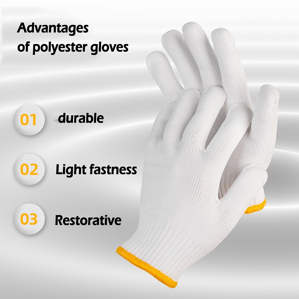 Deli-guantes antideslizantes de poliéster para trabajo en jardín, accesorios de herramientas de mano, 12 pares, DL521003