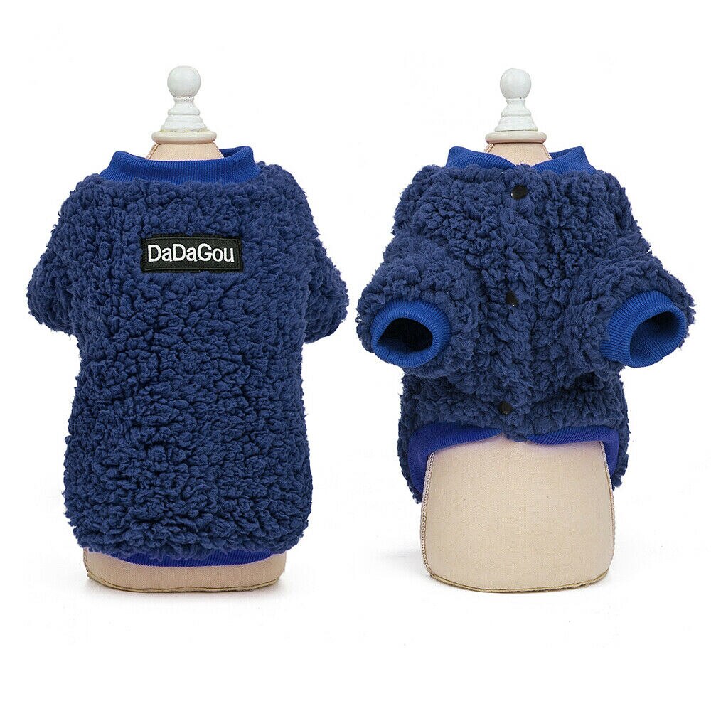 Hondenvesten voor de winter, fleece chihuahuakleding, kattentruien voor huisdieren, warme jassen: Blauw / Xl