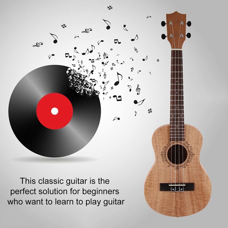 Ukelele portátil de 26 pulgadas, ukelele de madera de 18 pulgadas, ukelele Tenor de traste acústico, guitarra de Color madera, caoba, apto para ukelele principiante