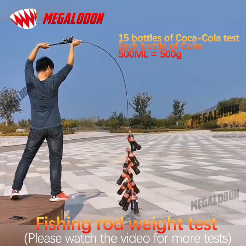 Megalodon nouvelle canne à pêche Tomahawk super dur longue tige de tir filature/coulée canne à pêche 2 conseils de canne MH / H fibre de carbone f