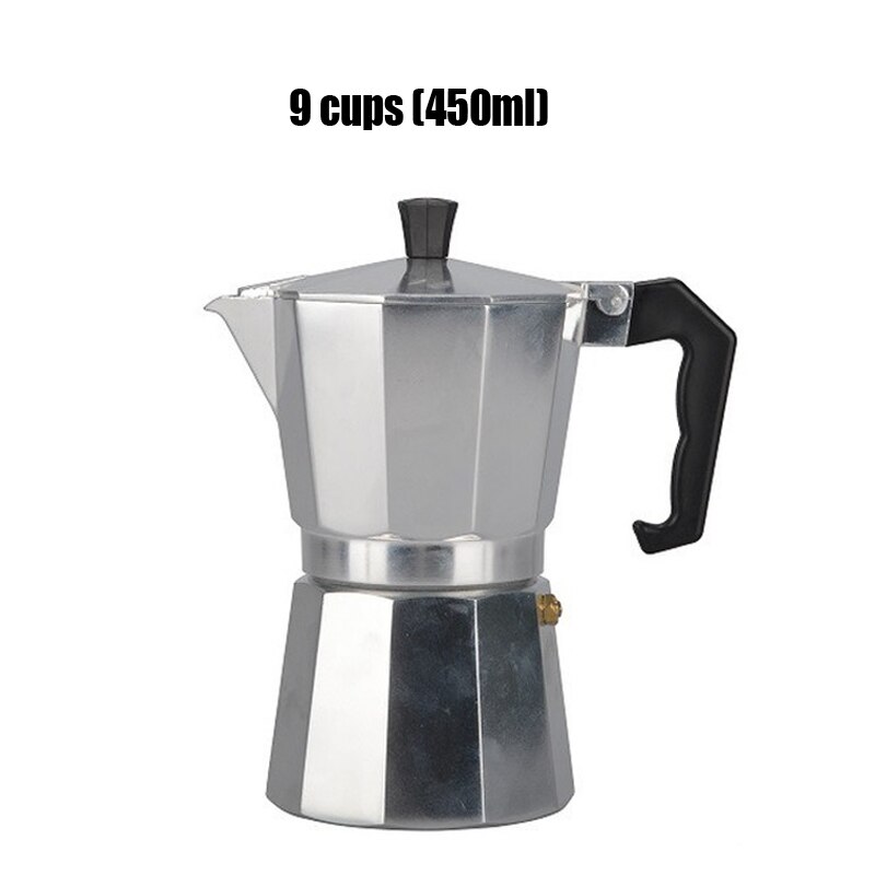 Moka Pot Italiaanse Koffie Machine Espresso Aluminium Geiser Koffiezetapparaat Waterkoker Latte Kachel Klassieke Coffeeware Barista Accessoires: 450ML