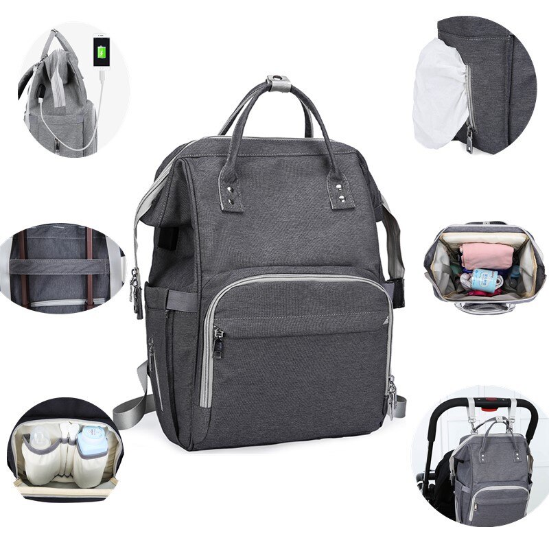 USB charge Multi-function Mummy bag backpack Large-capacity maternity diaper bag Mom bag