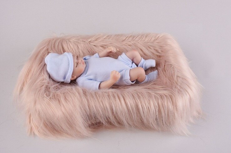 Doux bébé fourrure couvertures fausse fourrure fond couvertures mignon infantile enfants Fotografia De bébé Fotografia directe: Beige