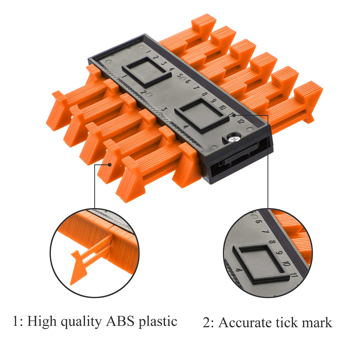Profilomètre 12/25/cm, profilomètre en plastique pour la Reproduction des contours, outil de coupe sur bois Standard, outil de brique laminée, rapide