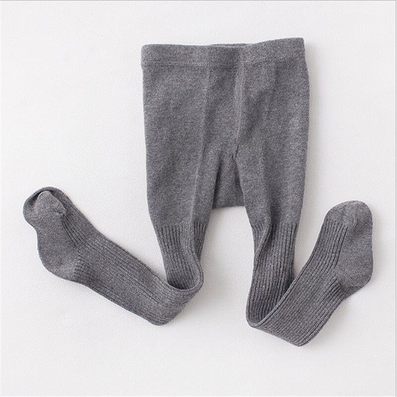printemps et automne paragraphe rayure bébé collants filles coton collants enfants collants TWT0129: Gris foncé / 2 to 4 years