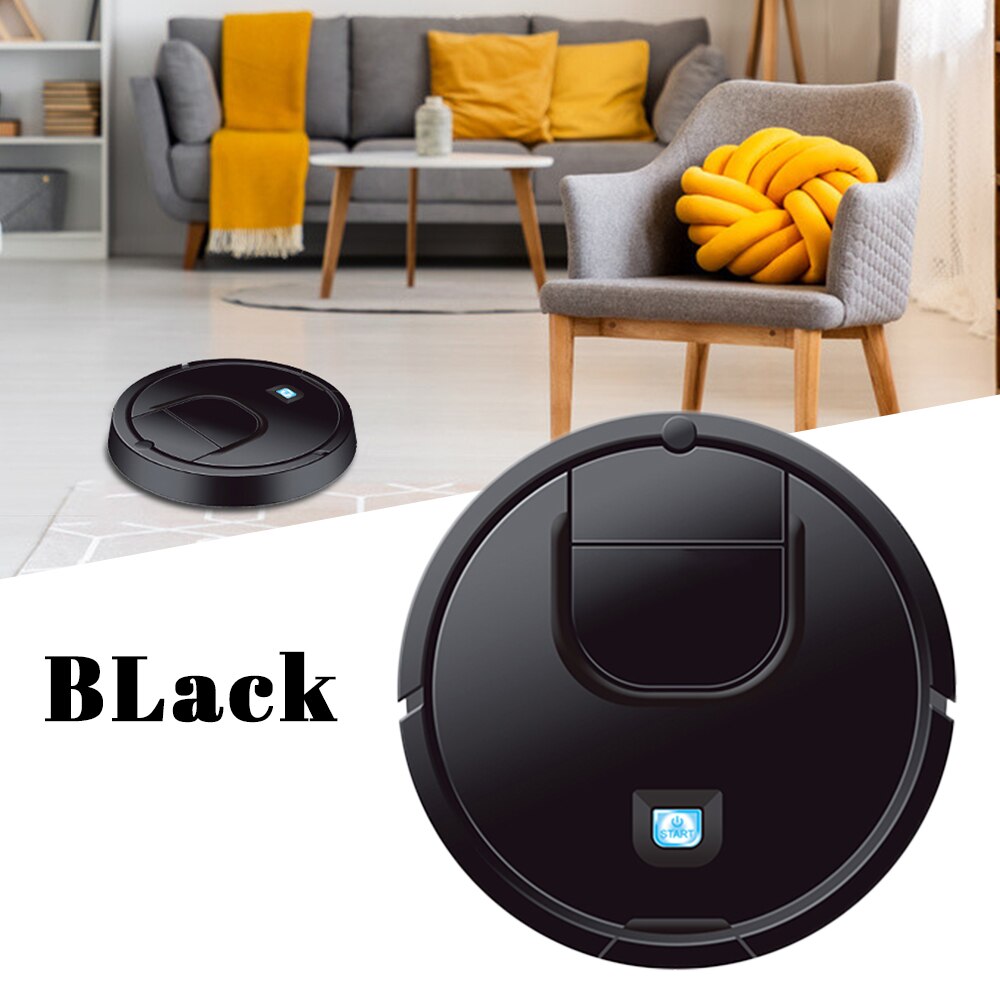 2 in1 Smart Automatic Dust Robot Vacuum Cleaner Bot Detects 1800PA Suction Stairs Pet Hair Clean Robot For Hard Floors&Carpet: Black