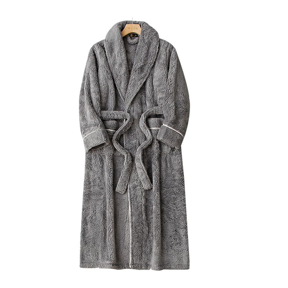 Flanell nattøy høst vinter varm nattkjole morgenkåpe langermet belte korall fløyel loungewear morgenkåpe