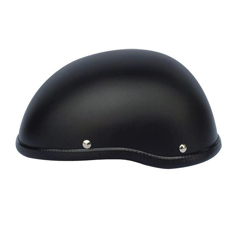 Schedel Cap Motorhelm Vintage Half Gezicht Helm Retro Duitse Stijl chopper Cruiser, Mat Zwart