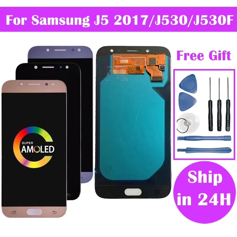 Pantalla samsung j5 Brillo ajustable para Samsung J5 pantalla J530 J530F pantalla LCD con montaje de digitalizador con pantalla táctil J530 J530f LCD
