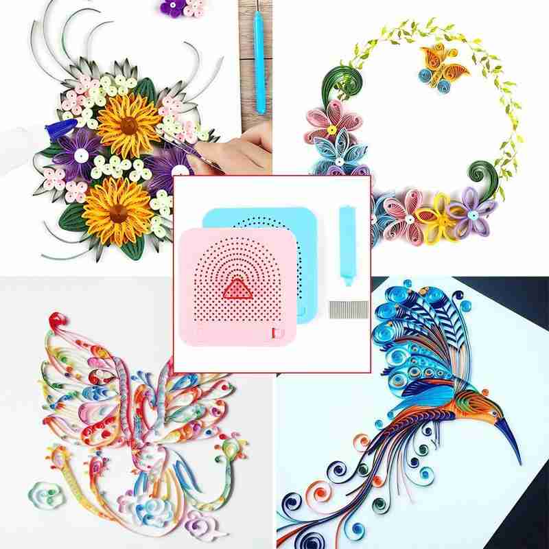 ABS azul cuadrado DIY herramienta de manualidades tablero con pasadores de guía para la luz de la rejilla de almacenamiento del rodillo de dibujo