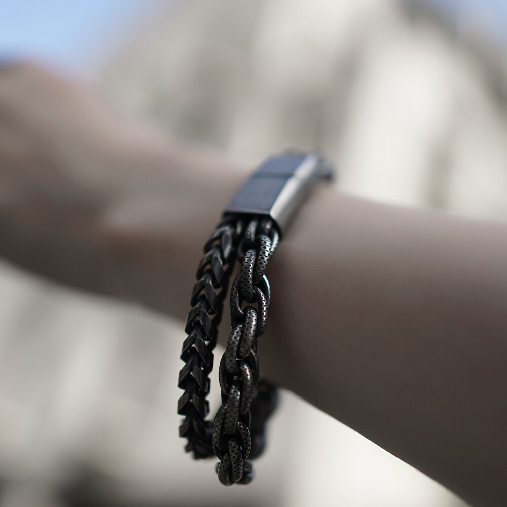 Punk rock eenvoudige roestvrijstalen armband dames heren titanium stalen armband retro sieraden
