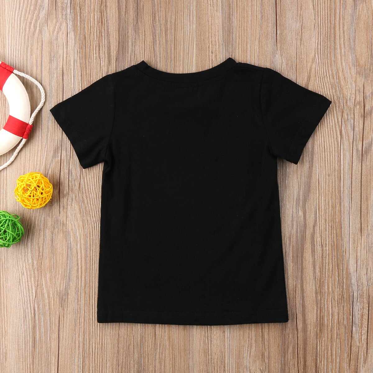 T-shirt manches courtes bébé garçon | Vêtements d'été décontracté és, en coton noir, pour enfants de 0 à 5 ans, ,