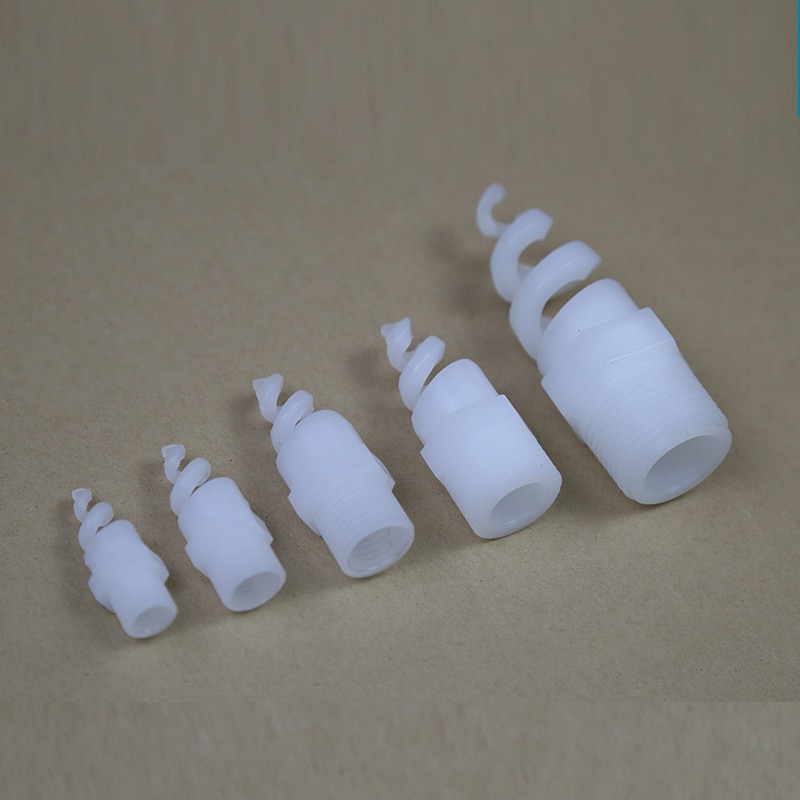 Witte Plastic Spiraal Nozzle, Pmisting gevogelte Nozzle, 1/4 ", 3/8", 1/2 ", 1 "spiraal Nozzle