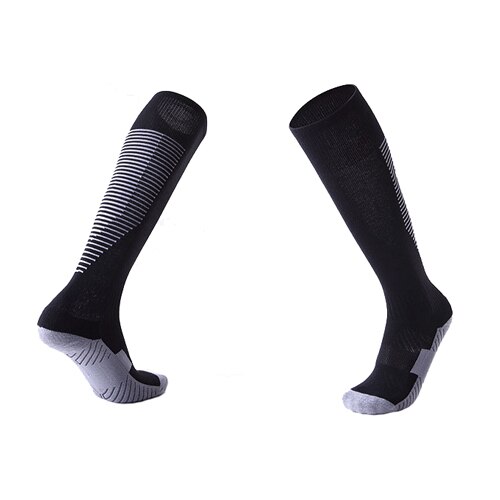 Wintersport skisokken heren dames thermische ski lange sokken outdoor mtb fietsen hardlopen voetbal kousen zwart rood: Zwart