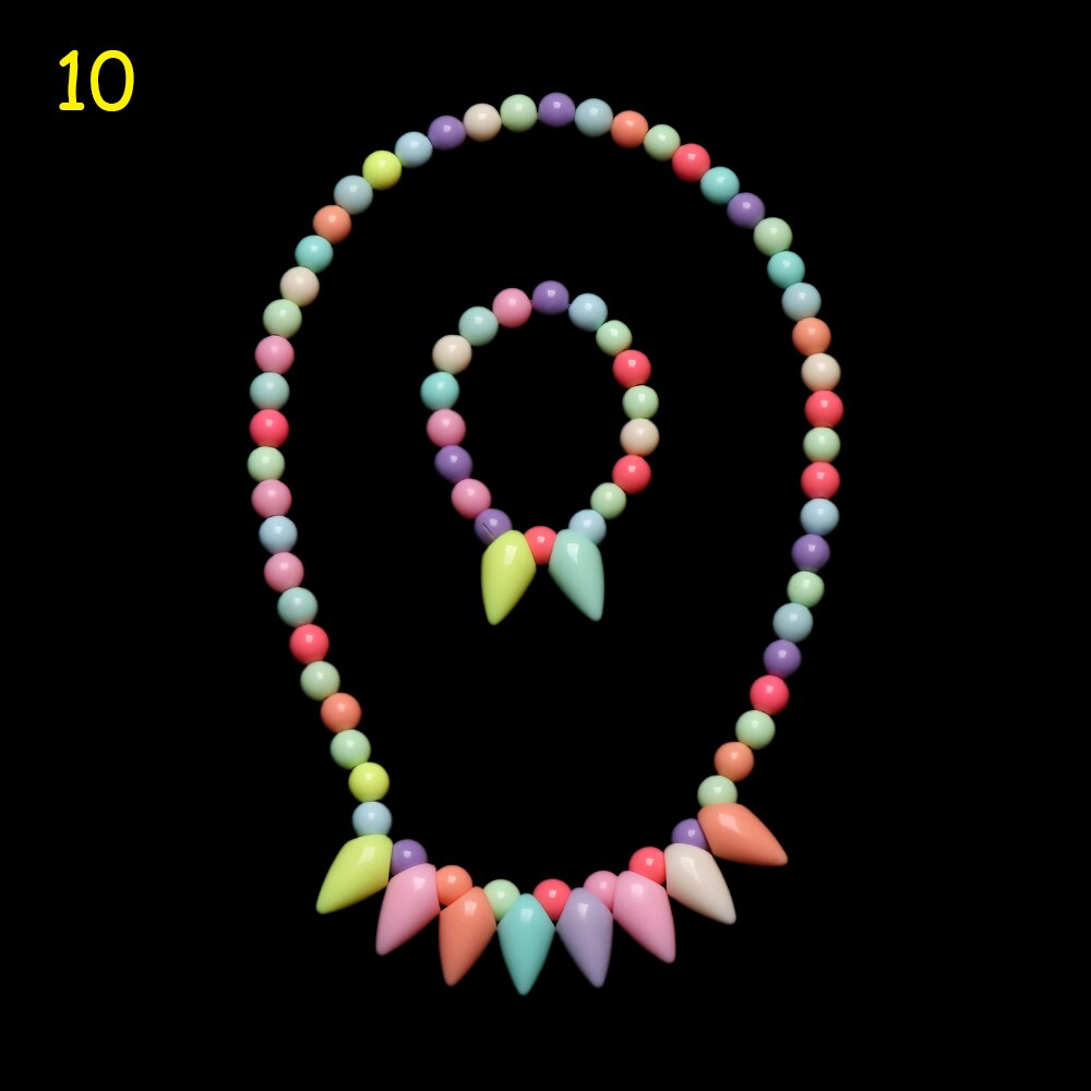 1 Set Prinses Meisje Ketting + Armband Kralen Speelgoed Vlinders Bloemen Baby Handgemaakte Ketting Kinderen Verjaardag Accessoires: 10