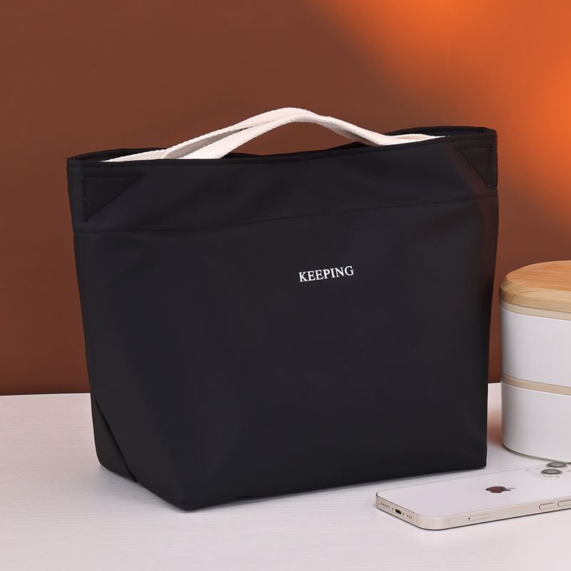 Eenvoudige draagbare thermische tas voor vrouwen Geïsoleerde lunchbox Tote Waterdichte kantoorvoedselkoeltas Lunchtas Bento-zakje: Beige