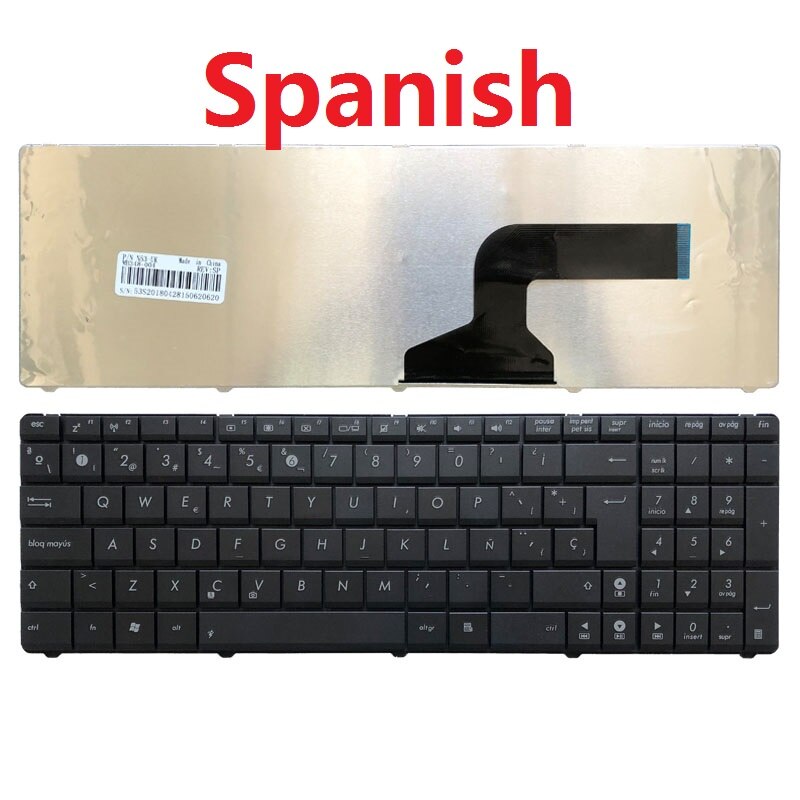 Nos/SP/español/FR/teclado francés para ASUS N71 N71J G51 G51J G60 G60J G60V UX50 UX50V U50A R704 R704A R704VB R704VC R704VD: SP