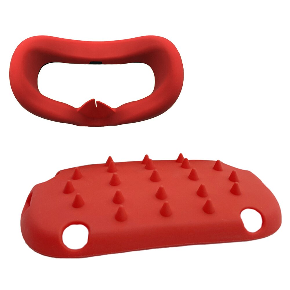 2 in 1 VR Front Face Portective Cover &amp; Interfacial Face Pad Cover Silicone for Oculus Quest Headset: 2 in 1 Red