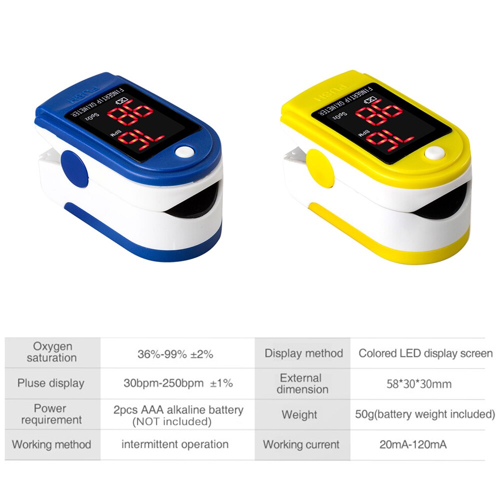 Finger Pulse Oximeter Blood Oxygen SpO2 Monitor LED Mini Pulse and Heart Rate Measuring Gauge 8s Rapid Reading