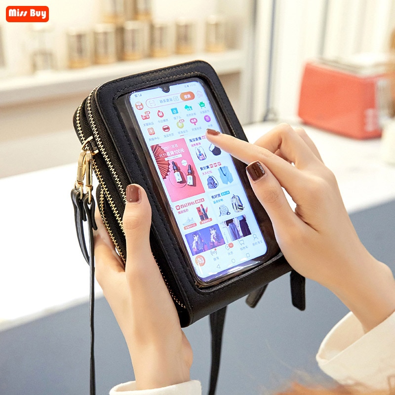 Sac de téléphone universel en cuir imperméable multifonctionnel d'écran tactile pour Samsung/iPhone/Huawei/Xiaomi