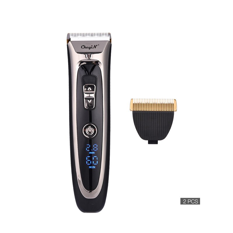 Quick Charge Electric Hair Clipper Hair Trimmer Rechargeable LCD Screen Hair Cutting Machine + Extra Ceramic Blade: Default Title
