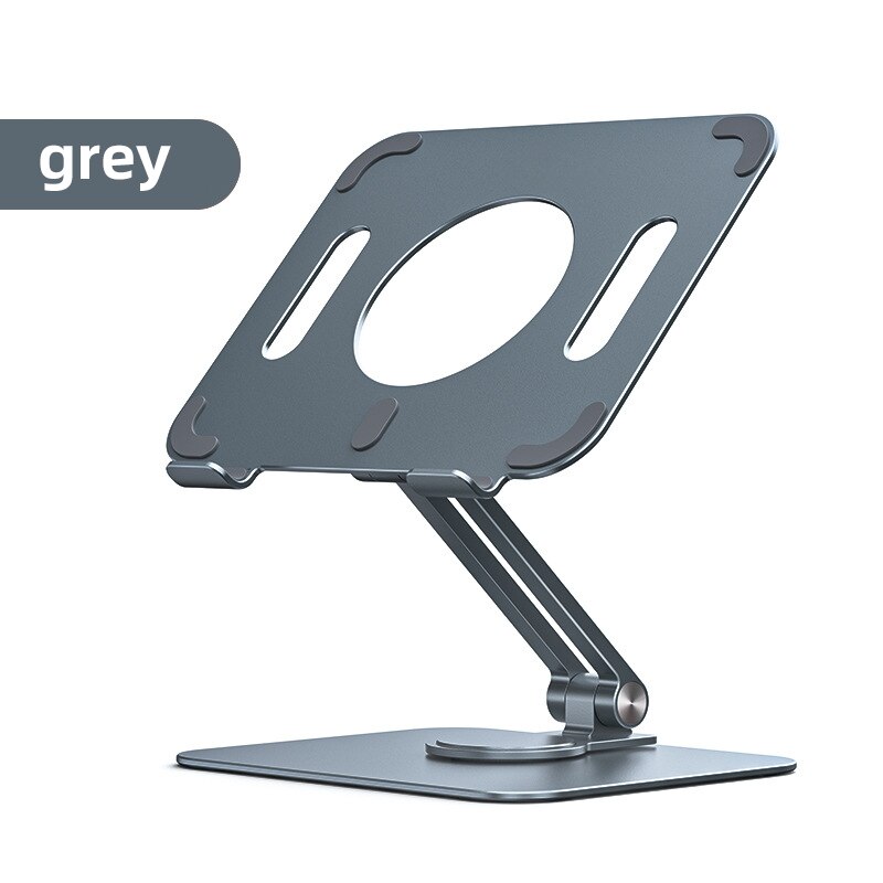 360 Rotary Phone Tablet Stand Foldable Aluminum Alloy For iPad ll Tablet iPhone Hollow Heat Dissipation Dedicated Backet: Gray