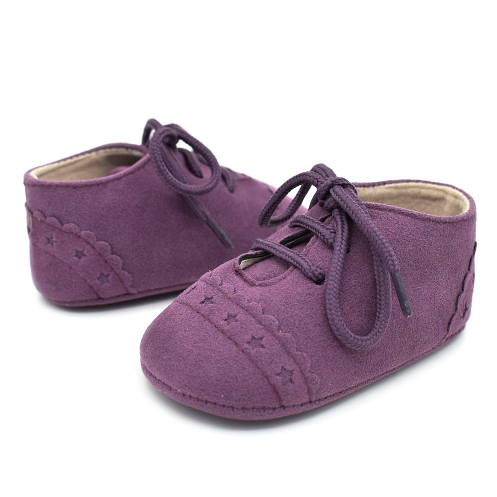 Baby Toddler Shoes Sneaker Anti-slip Soft Sole Lace Up Shoes Baby Shoes: Purple / 11